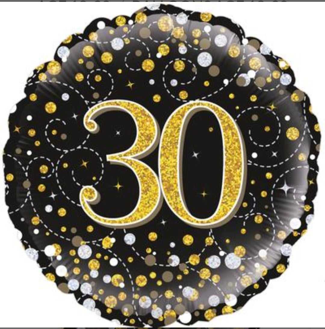 30th Birthday Balloon – Glitz & Glam
